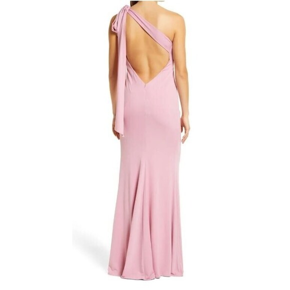 Katie May Maxi Dress Raising The Bar Ruched One Shoulder Pink NWT Retail $273 L - Picture 3 of 5
